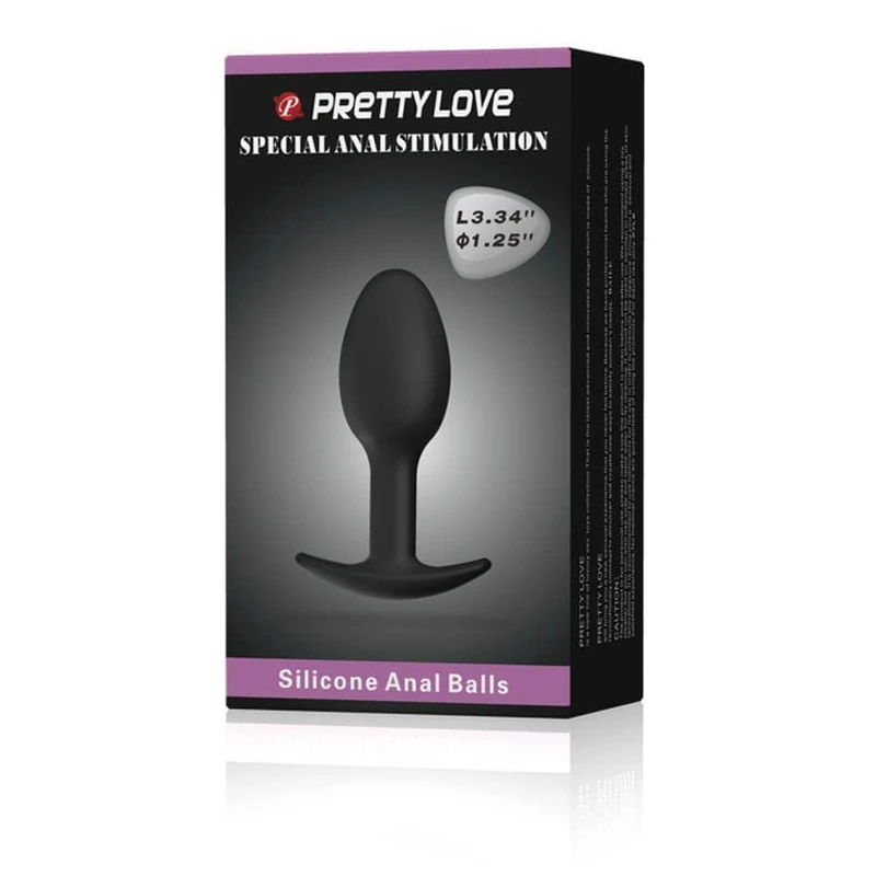 Pretty Love Heavy Balls Silikonski Analni Plug Crni
