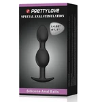 Pretty Love Heavy Balls Silikonski Anus Plug Crni 12,5cm