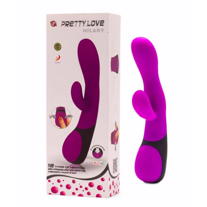 Pretty Love Hilary ljubavni zec vibrátor sa klitoralnim stimulansom, 21cm, ljubičasti