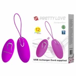 Pretty Love Jacqueline daljinski jaja vibrator sa 12 vibracija, ljubičasti, vodootporan