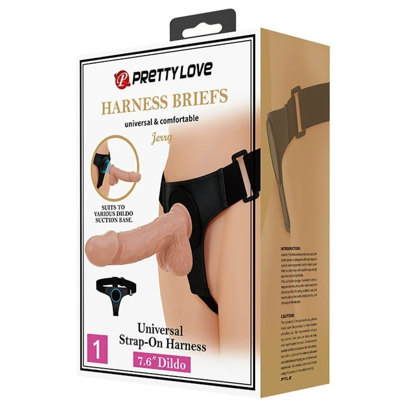 Pretty Love Jerry Crni Harness sa Dildo-om 21,8cm