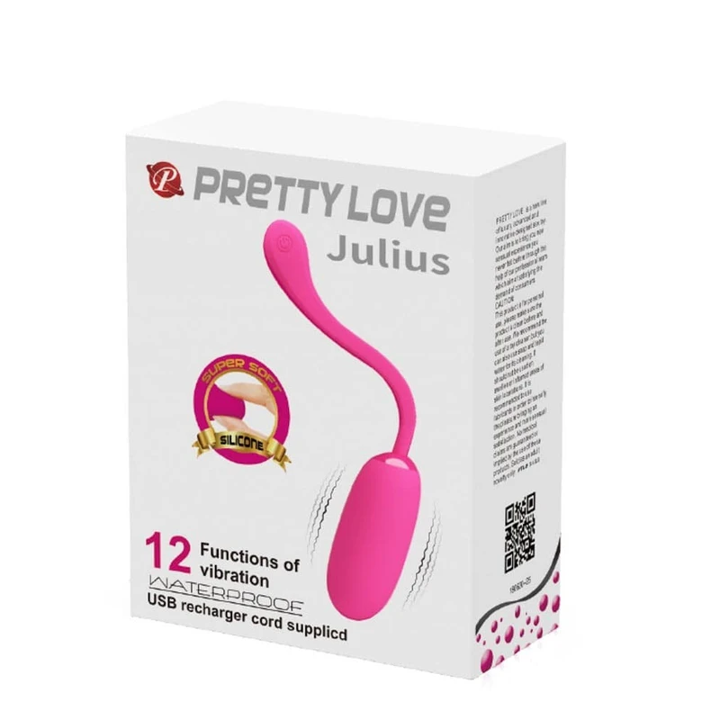 Pretty Love Julius Pink - Diskretna Vibrirajuća Jaja za Odrasle, Vodootporna, 12 Funkcija, Roze