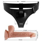 Pretty Love Kevin - Strapon dildo sa testisima - 19cm - crni