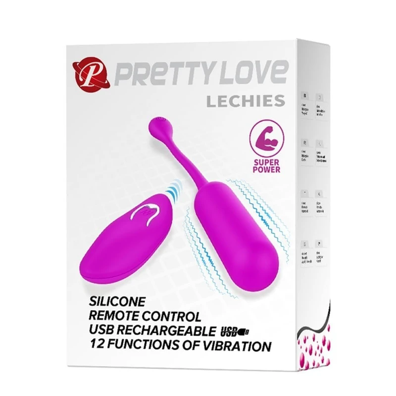 Pretty Love Lechies Vibro Jajce sa Daljinskim Upravljačem, 12 Režima, Vodootporno, Ljubičasto