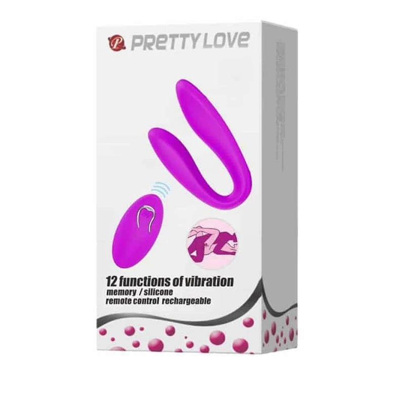 Pretty Love Letitia - Vibrator sa daljinskim, ljubičasti, dvostruka grana