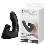 Pretty Love Magic Drill - vibrirajući prsten sa stimulansom klitorisa, crni