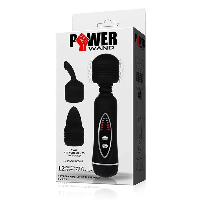 Pretty Love Magical Massager - Crna Vodootporna Masažna Igračka sa 12 Funkcija Vibracije