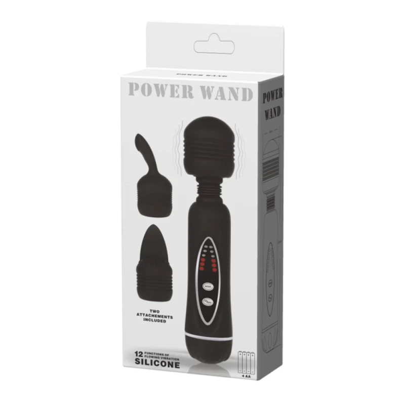 Pretty Love Magical Massager - Crna Vodootporna Masažna Igračka sa 12 Funkcija Vibracije