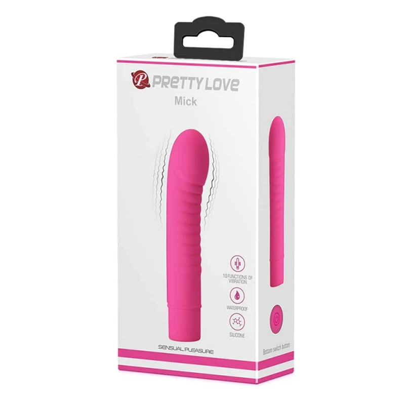 Pretty Love Mick Pink - Vodootporni vibrator za G tačku sa 10 funkcija vibracije, 13cm