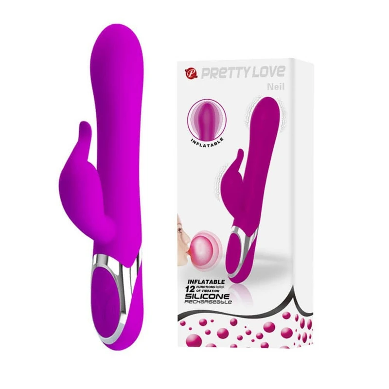Pretty Love Neil - Inflatable vibrator sa 7 funkcija, silikonska glava, kontrolisano otpuštanje vazduha, ljubičasta