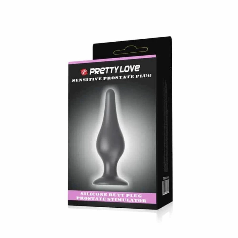 Pretty Love Osetljiv Prostata Plug sa Vakuumskim Postoljem - 14cm, Crni