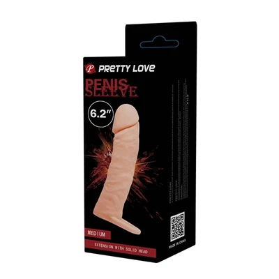 Pretty Love Penis Sleev 16cm Koža Vodootporni - Sexy Shop