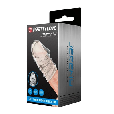 Pretty Love Penis Sleeve Jeremy - prozirna vodootporna ekstenzija za jaču erekciju - Sexy Shop