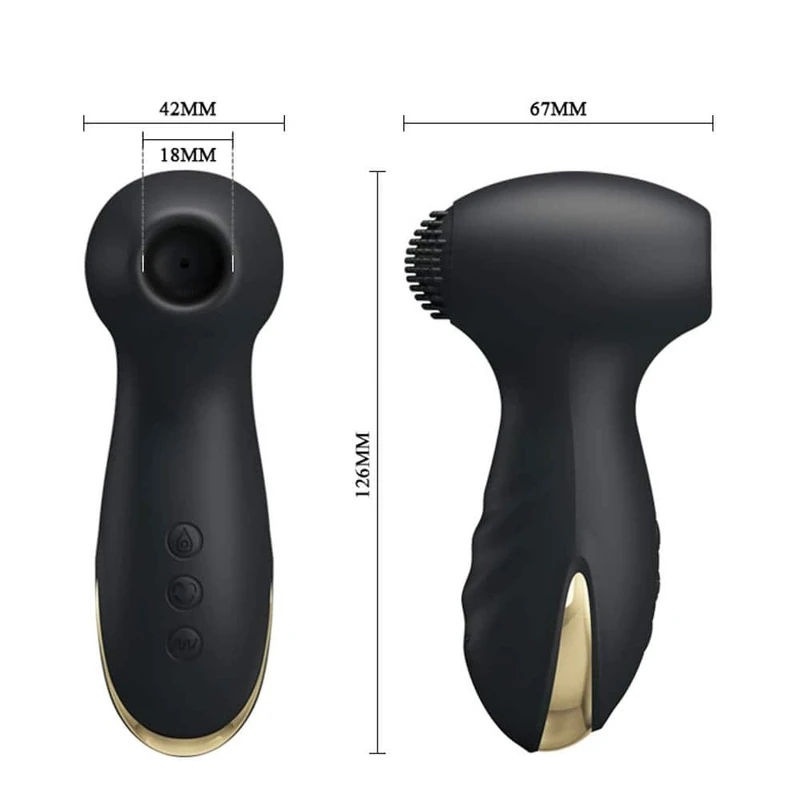 Pretty Love Royal Pleasure Hammer - Crni/Zlatni Vodootporni Vibrator sa Usisavanjem