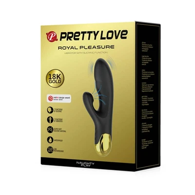 Pretty Love Royal Pleasure Naughty Play - Luksuzna igračka za odrasle sa 7 funkcija vibracije i 7 modova usisavanja, vodootporna, sa stimulansom klitorisa, crna i zlatna. - Sexy Shop