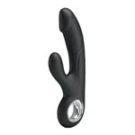 Pretty Love Selene Black - Vibrator sa stimulatorom klitorisa, vodootporni, G-tačka, crni