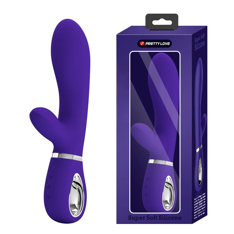Pretty Love Thomas Purple II vibrator sa stimulansom klitorisa i G tačkom, 20,5 cm, vodootporni