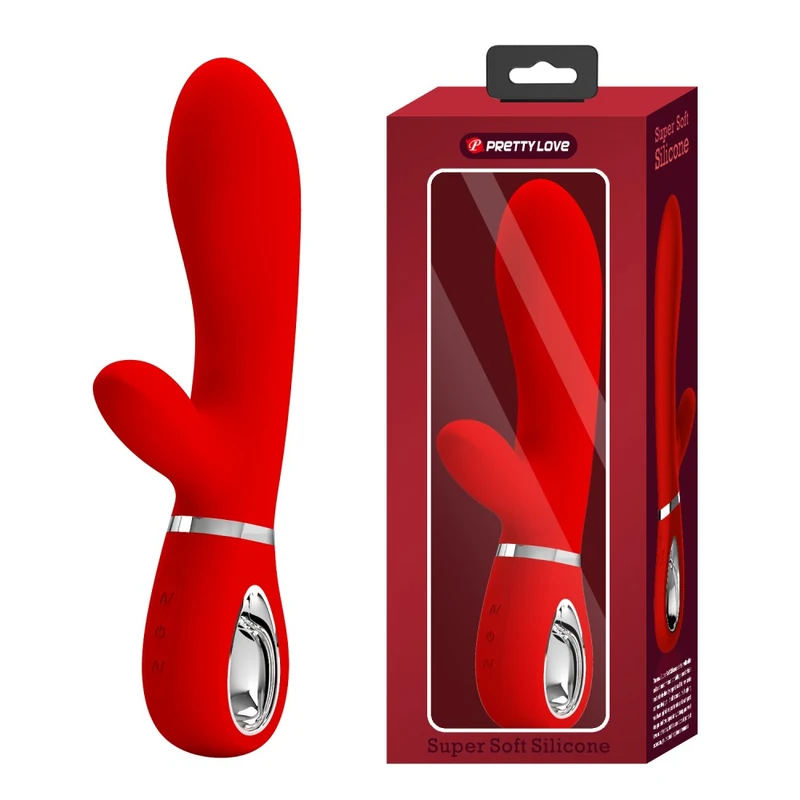 Pretty Love Thomas vibrator sa stimulansom klitorisa, G tačka, crveni, 7 funkcija, 20,5cm, vodootporan