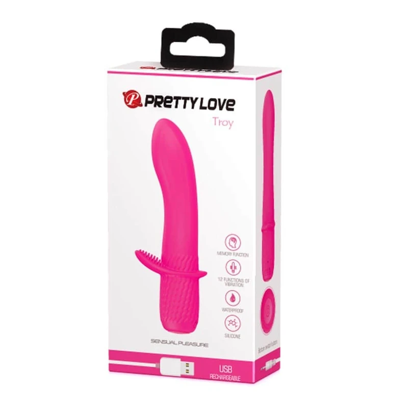 Pretty Love Troy Roze Vibrator sa Stimulansom Klitorisa 15cm