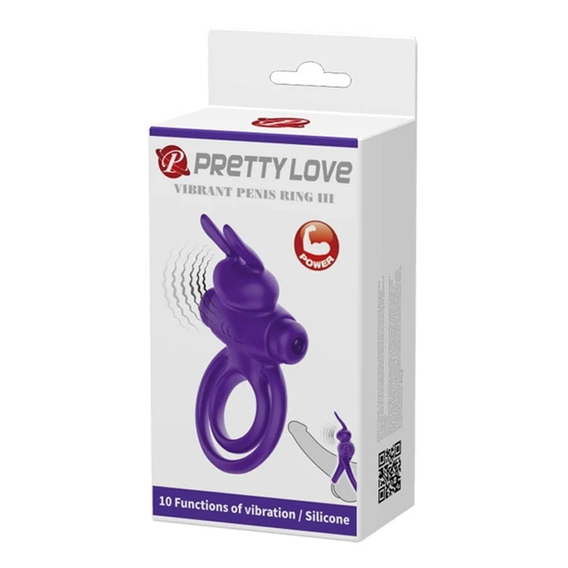 Pretty Love Vibrant Penis Ring 3 Ljubičasti sa Klitoris Stimulansom