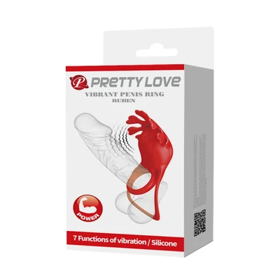 Pretty Love Vibrant Penis Ring Ruben Red - Sexy Shop