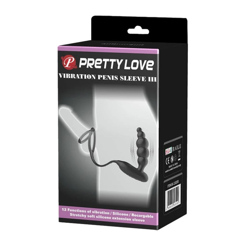 Pretty Love Vibration Penis Sleeve III Crni