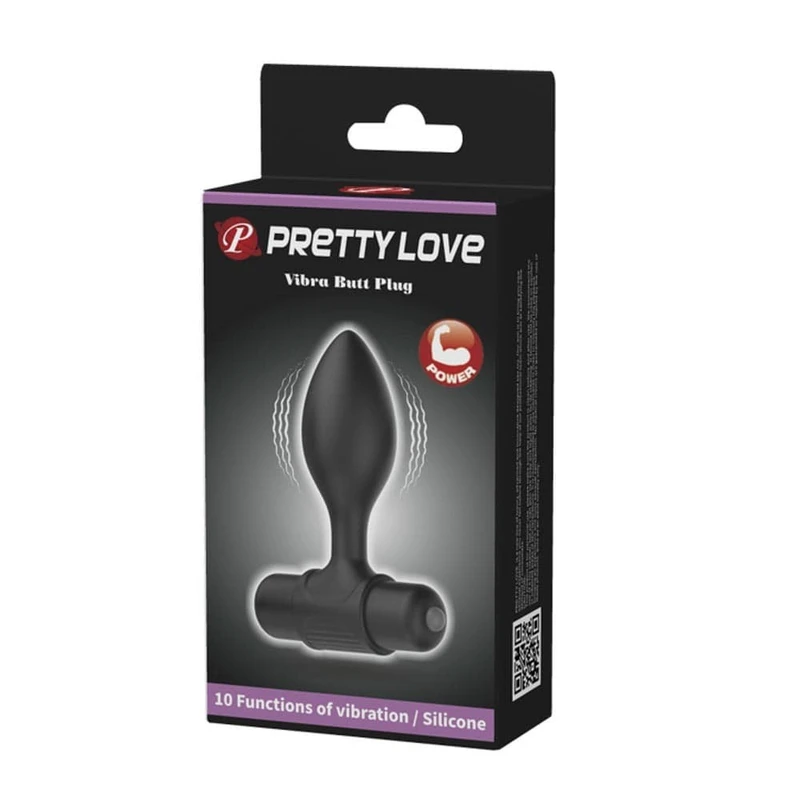 Pretty Love Vibrirajući Butt Plug Crni 8,6cm