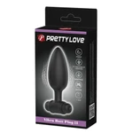 Pretty Love Vibro Plug II - Vibrirajući analni čep, crni, 10 funkcija, vodootporan