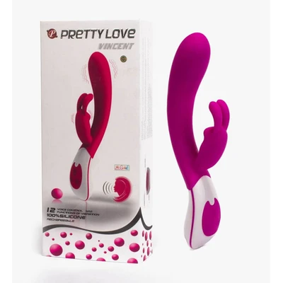 Pretty Love Vincent ljubičasti silikonasti vibrator sa stimulansom klitorisa, 12 funkcija, vodootporan - Sexy Shop