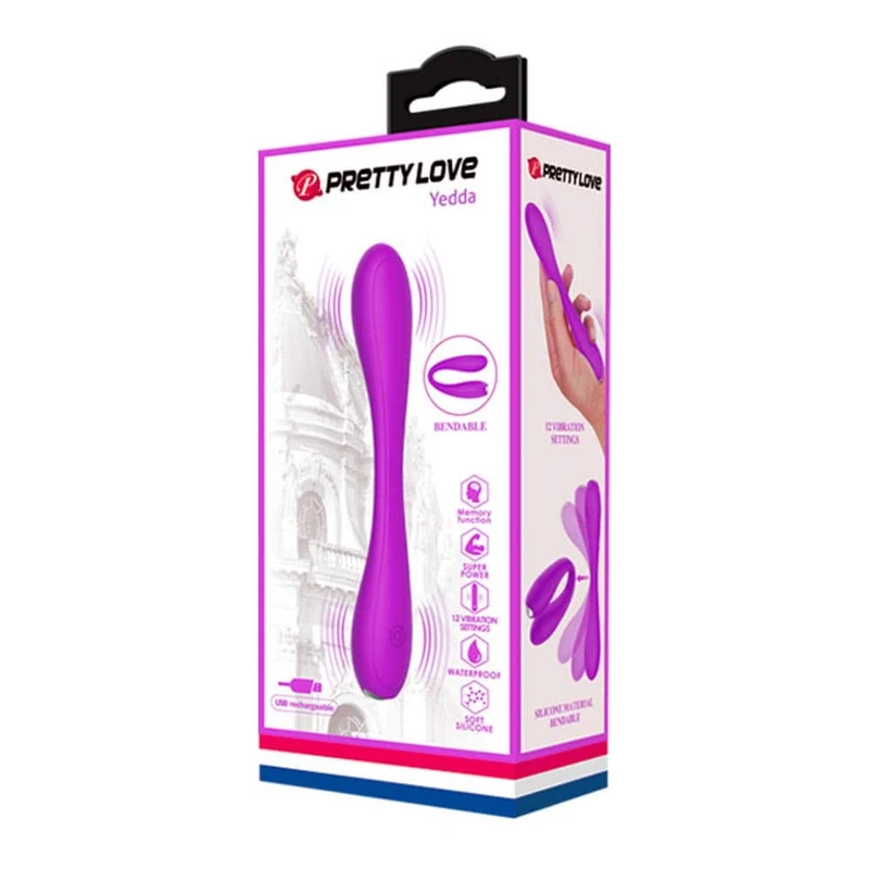 Pretty Love Yedda Ljubičasti C-vibrator sa stimulansom klitorisa i G-tačke