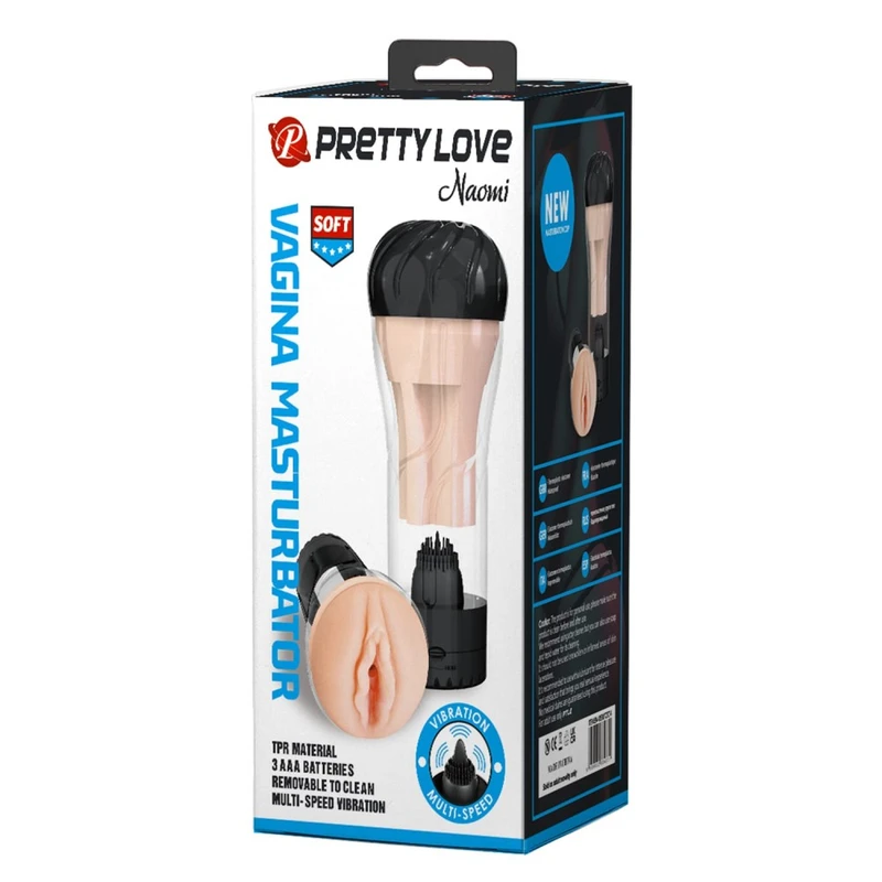 Prettylove Vibrirajući Masturbator Cup Crni