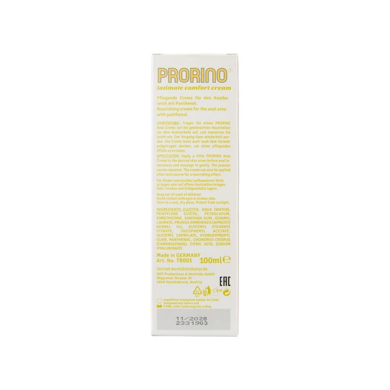PRORINO Sensitive Anal Comfort Cream 100 ml - uniseks