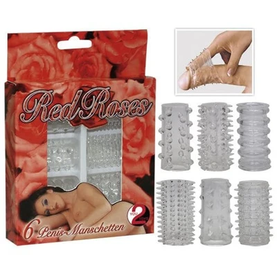 Prozirni penisi sa stimulativnim strukturama - Orion set od 6 komada - Sexy Shop