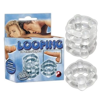Prozirni silikonski prstenovi za produženu erekciju - set od 2 komada - Sexy Shop