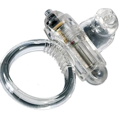 Prozirni soft cock ring sa vibratorom i klitoralnom stimulacijom - Sexy Shop