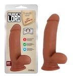 Pruriency Lord - Dildo sa testisima, vakuumskim postoljem i vodootporan, 17,5cm, Chisa Novelties, boja pesak