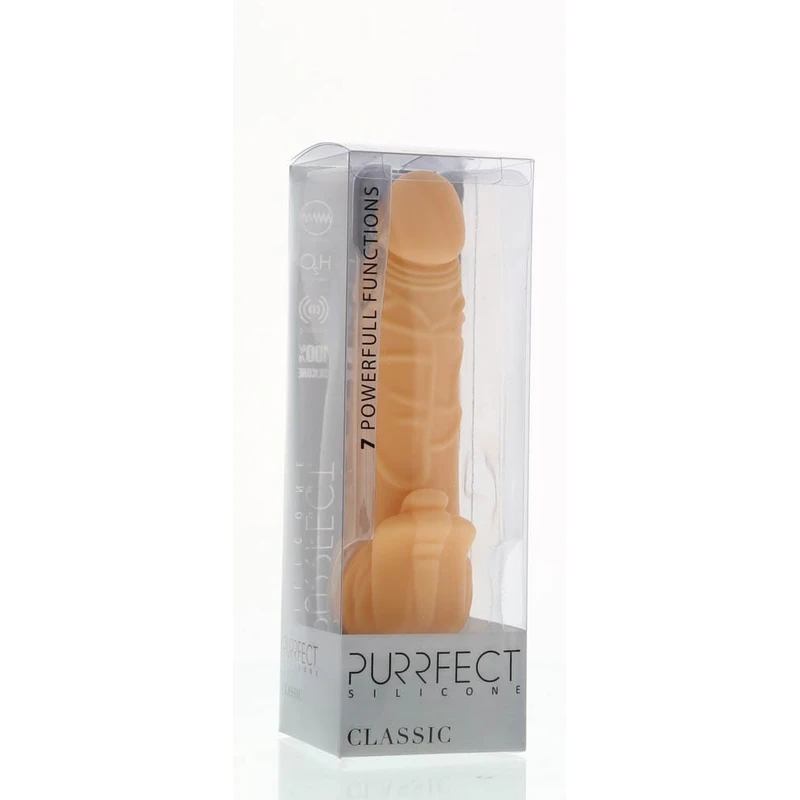 Purrfect Silikonski Klasični Vibrator sa Stimulansom Klitorisa 18cm - Koža