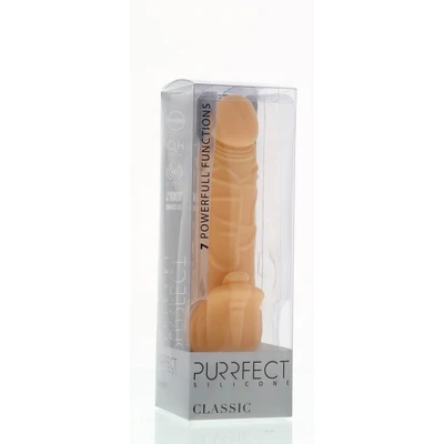 Purrfect Silikonski Klasični Vibrator sa Stimulansom Klitorisa 18cm - Koža - Sexy Shop