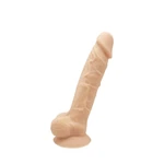 Real Love Dildo 17,8 cm - Koža, sa testisima i vakuumskim postoljem