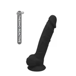 Real Love Dildo 17,8cm crni sa testisima i vakuumskim postoljem