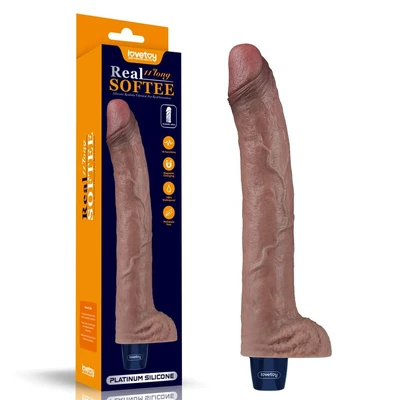 REAL SOFTEE 27cm Vodootporni Punjački Silikonski Vibrirajući Dildo - Lovetoy - Sexy Shop