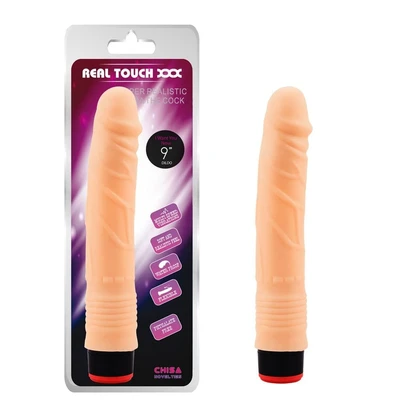 Real Touch 9 inča Vibrator - Koža - Sexy Shop