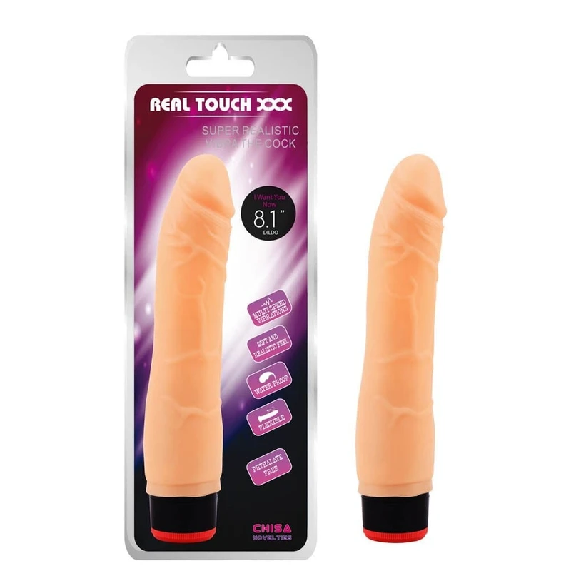 Real Touch XXX Vibrator 20,5cm Koža Vodootporan Chisa Novelties