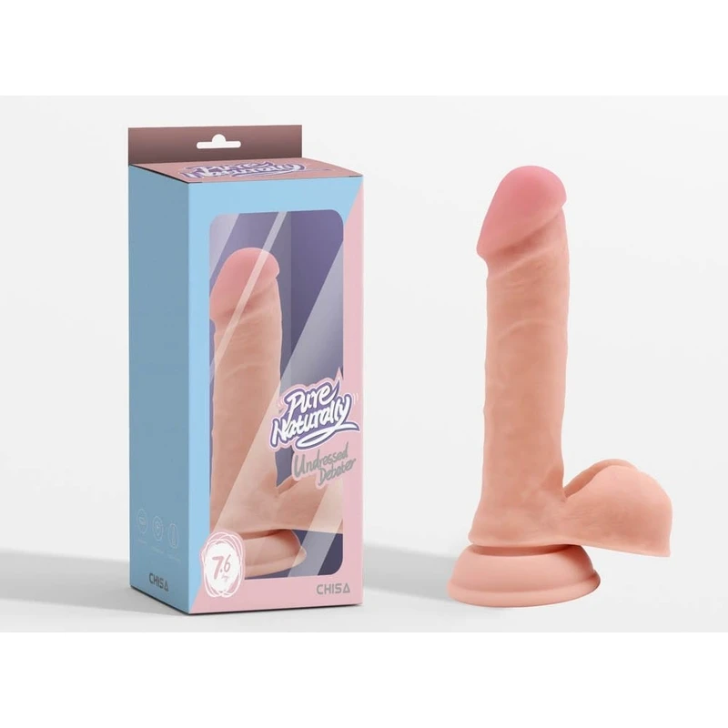 Realistična penis igračka sa testisima i vakuumskim postoljem 19,2 cm
