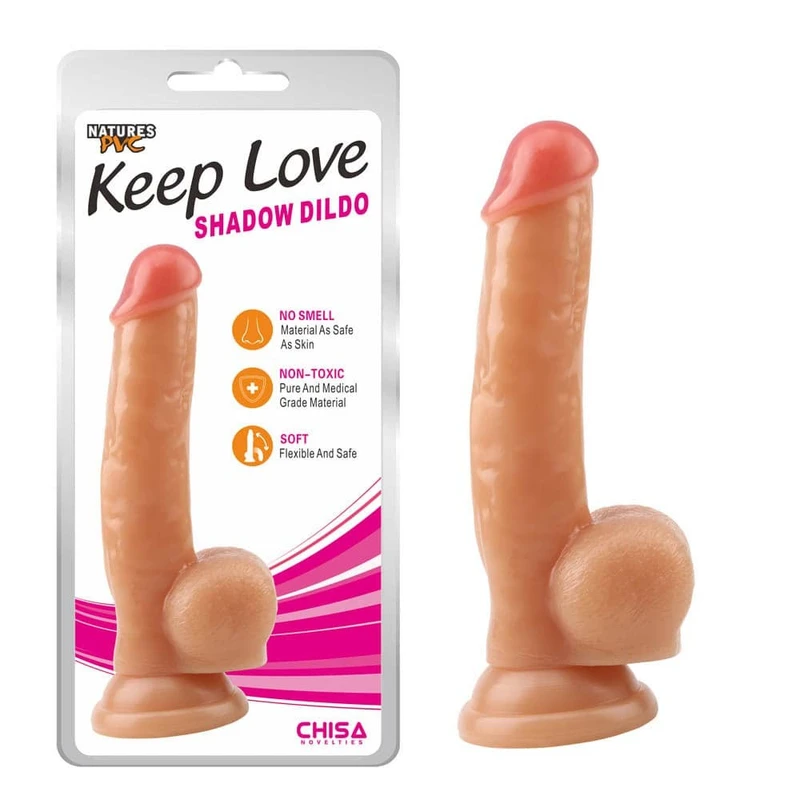 Realistični dildo sa testisima i vakuumskim postoljem 22cm - Chisa Novelties