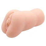 Realistični masturbator Crazy Bull Leona sa ribastim dizajnom, 15,4 cm, vodootporan, bež boja