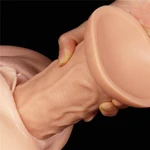 Realistični zakrivljeni dildo 24cm sa vakuumskim postoljem - LoveToy