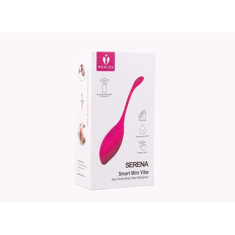 Realov Serena Pametni Mini Vibrator Crveni - Vodootporni G-tačka Stimulans, Kontrolisan Aplikacijom