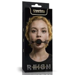 Rebellion Reign Loptica za Usta sa Antiknim Bovine Spike-ovima, Braon/Crna 59cm