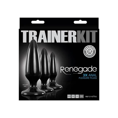 Renegade 3-dijelni set čepova za obuku sa vakuumom - crni - Sexy Shop